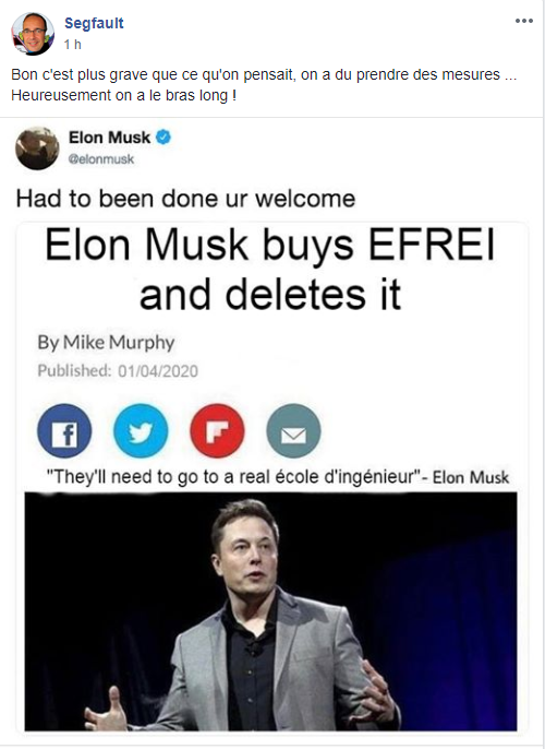 Segfault a convié Elon Musk à supprimer l'Efrei